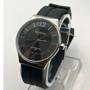 Miykon Men's Watch 39mm - Adjustable Band - Water Resistant 30m - Black Silver